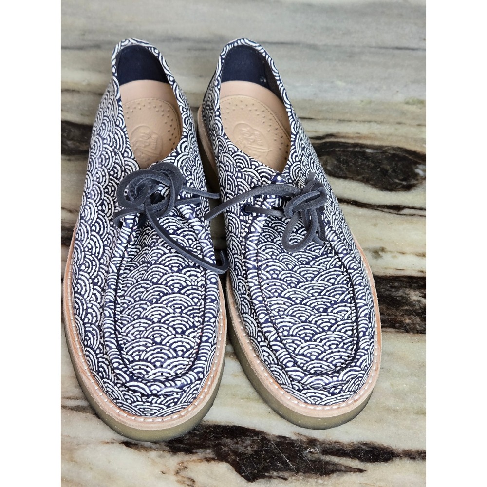 Sperry Top-Sider Mens 6.5 M W 8.5 Wave Print Leather Wallabee‎ Moc Toe Shoes